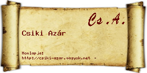 Csiki Azár névjegykártya